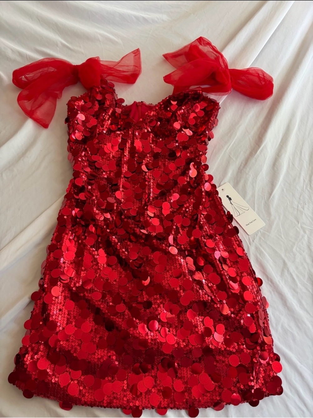 Sequin Mini Dress - Red - Picture 10 of 12